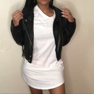 Plain white T-shirt dress